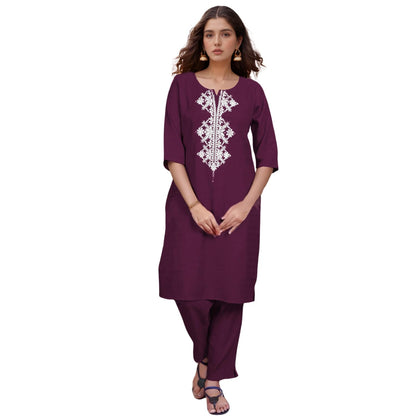 Shienzy Womens Cotton Blend Emroidered Kurta Pant Set | Ethnic Wear For Festive & Casual | Stylish Straight Fit | Elegant Indian