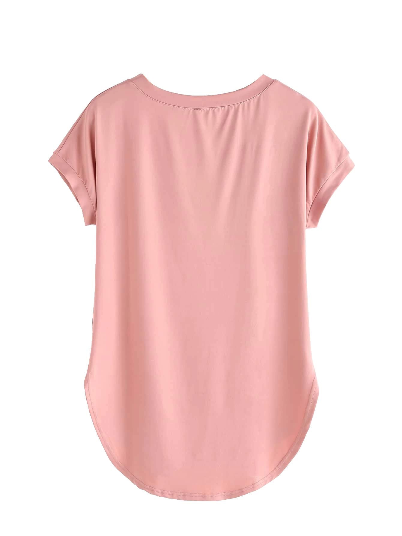 Fabricorn Womens Solid Regular Fit T-Shirt (GT01_UpDown4_P_Dusty Rose