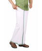 Prakasam Cotton -White Readymade Pocket Dhoti For Mens/Fine Quality White Readymade Dhoties For Mens- Light Green Border
