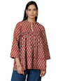 Libas WomenS Cotton Floral A-Line Kurti (29064 Rust