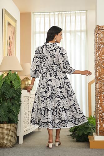 Greciilooks WomenS Rayon Casual Knee-Length Western Dress Black