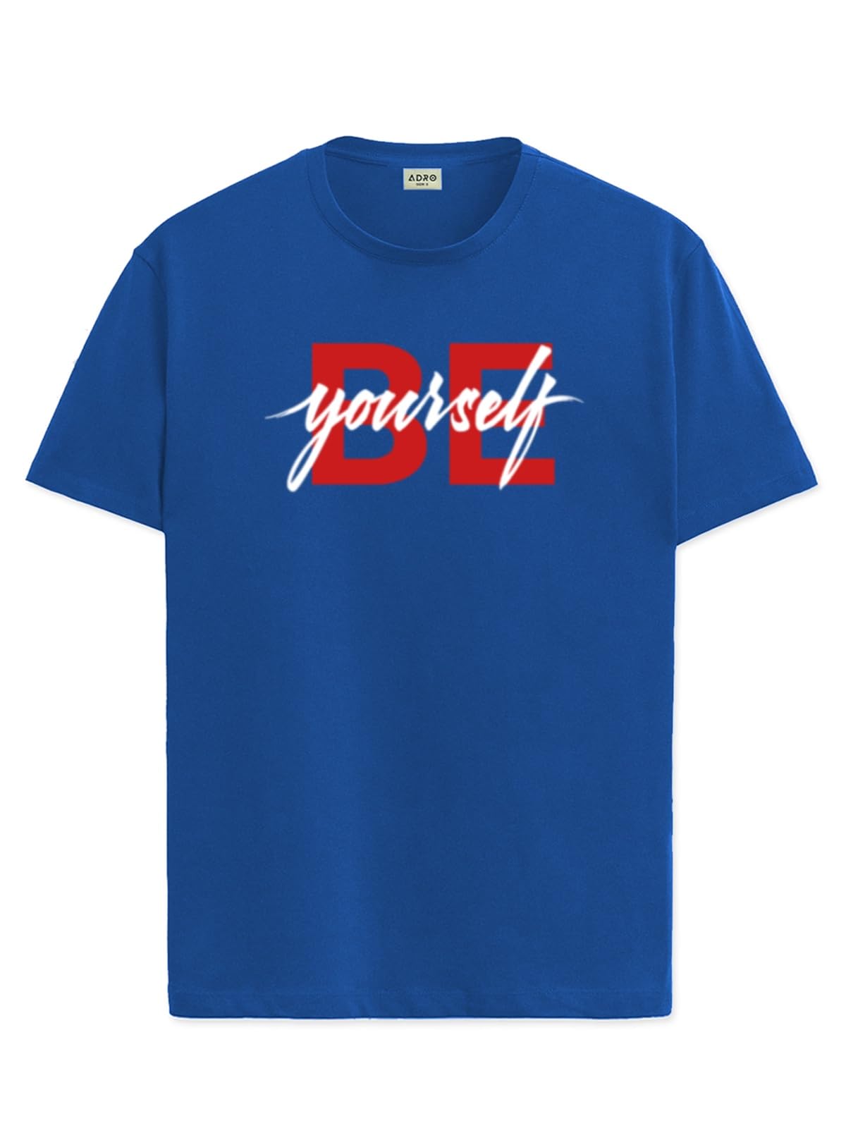 ADRO Men's Solid Regular Fit T-Shirt (RN24-BYO-RB_Royal Blue