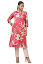 Soch Womens Fuchsia Tissue Floral Print Kurta