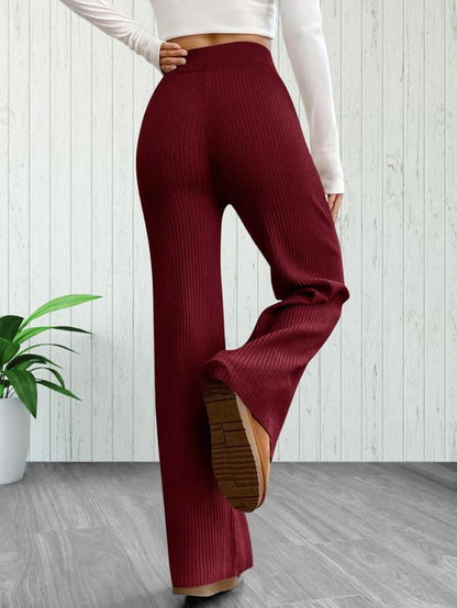 Tee Projekt Regular Fit Trousers for Women | Casual Trousers for Women Maroon-White