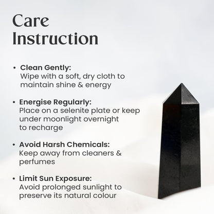 Astrotalk Black Tourmaline Crystal Tower | Natural Black Tourmaline Stone for Healing & Stress Relief | Vastu Items for Home Decor | Office Table Decoration Items | Gift for Man & Woman