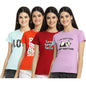 Preneum Womens Cotton Regular Fit Latest Graphic Stylish Printed Short Sleeves Casual T-Shirt || Trendy Designs & Stylish (Pack