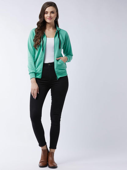 Pivl Full Sleeve Solid Women Sweatshirt_Olive, L