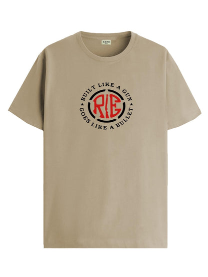 ADRO Mens Solid Regular Fit T-Shirt (RN24-BUL-BE_Beige