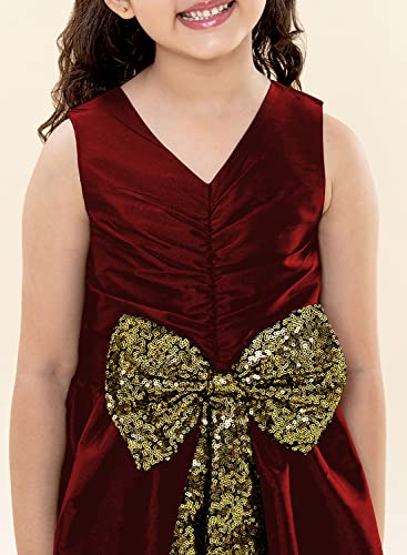A.T.U.N. (ALL THINGS UBER NICE) Girls Sequined Party Dress Maroon-Gold