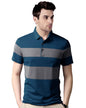 Noble Monk Mens Polo Neck Half Sleeves Color Blocked T-Shirt