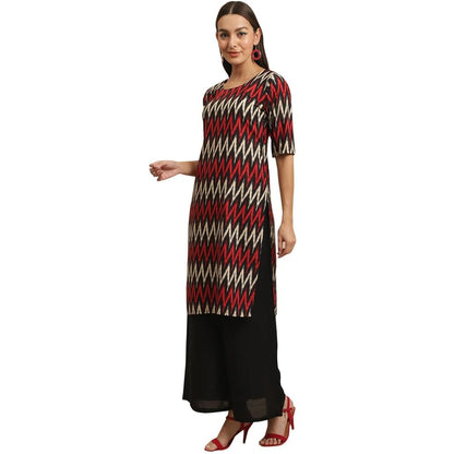 Patlani WomenS A-Line-Crepe Kurti. Red