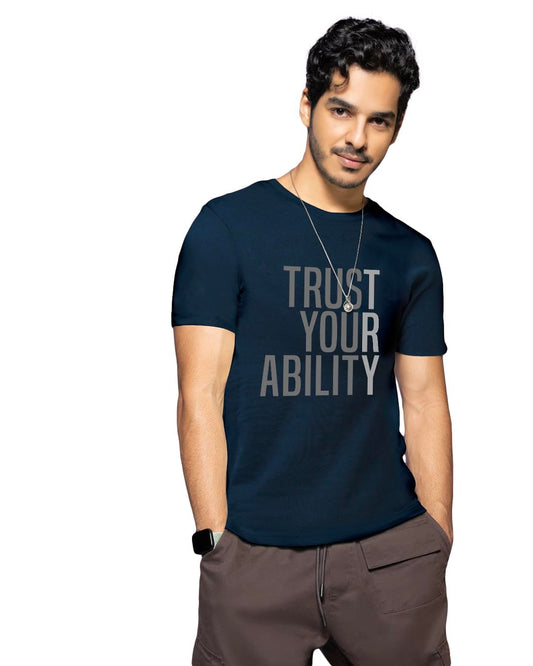 Bewakoof Mens Cotton T-Shirt 562142 Blue Medium, Regular Fit