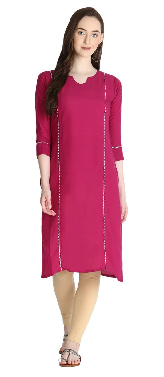 Leriya Fashion Women's Rayon Regular Kurti