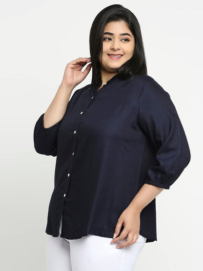 Style Quotient Plus Women Solid White Viscose Rayon Formal Shirt