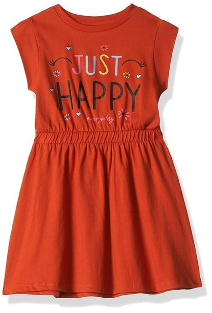 T2F Girls Cotton Printed Casual Knee-Length Dress(Pack of 3)