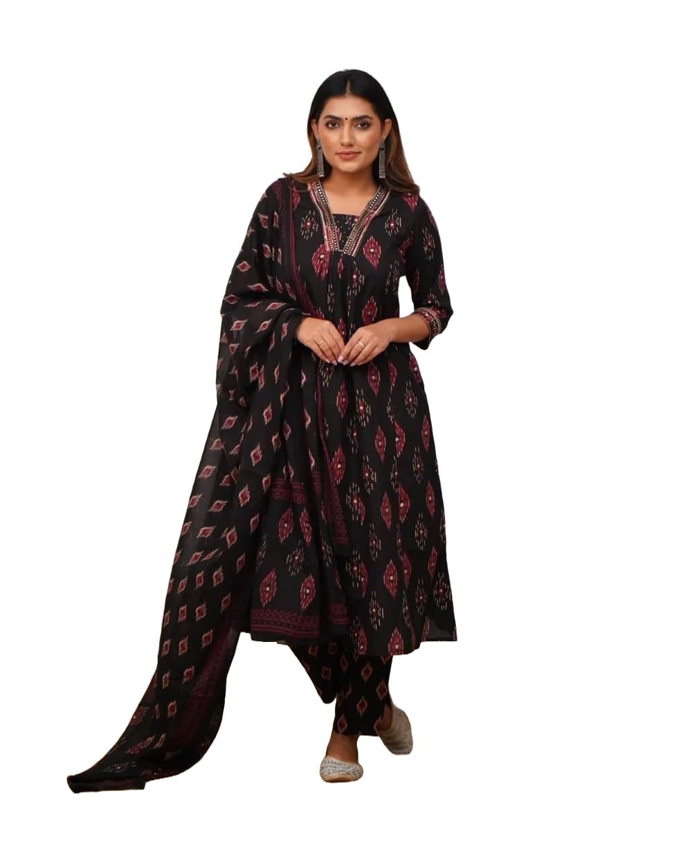 KLOSIA Women Printed A-Line Kurta and Pant Set With Dupatta | Kurta Set | Ethnic Set | Dupatta Set | Ethnic Set | Kurta Pant | (