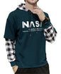 Noble Monk MenS Regular Fit T-Shirt (T593-Tbwh_Teal Blue-White