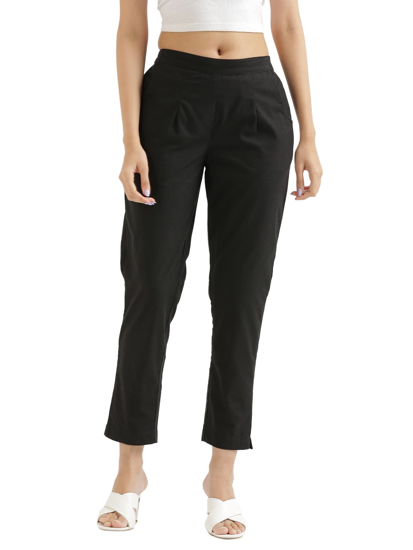 Digital Shopee Women Cotton Trouser Pant | Regular Fit Casual Trouser For Girls And Womens Brown|5Xl