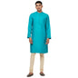 Fabindia MenS Viscose Silk Solids Slim Kurta_Teal_S