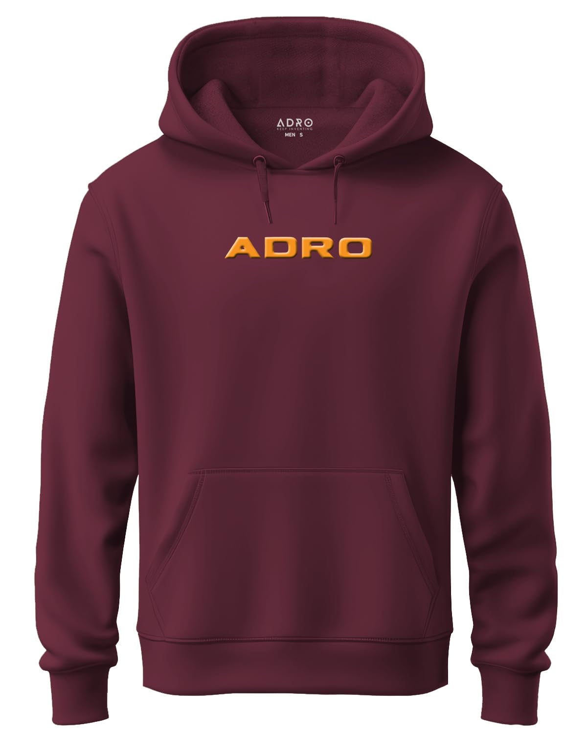 ADRO Mens Hoodies with Hail The Dragon Puff Backside Printed, 100% Cotton 340GSM. (H23-M-DRA-MR_Maroon)