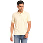Turtle Men 100% Cotton Cream Half Sleeve Casual Printed Polo Tshirt