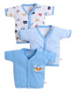 BUMZEE Baby Boys Cotton Regular Fit Half Sleeves Round Neck Jabla Pack of 3 Sky Blue & White - 0-3 Months (Peb11628B-sbl)