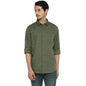 Turtle Men Cotton Olive Slim Fit Printed Shirts