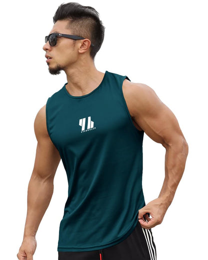 Eyebogler Mens Cotton Blend Vest Teal Melange