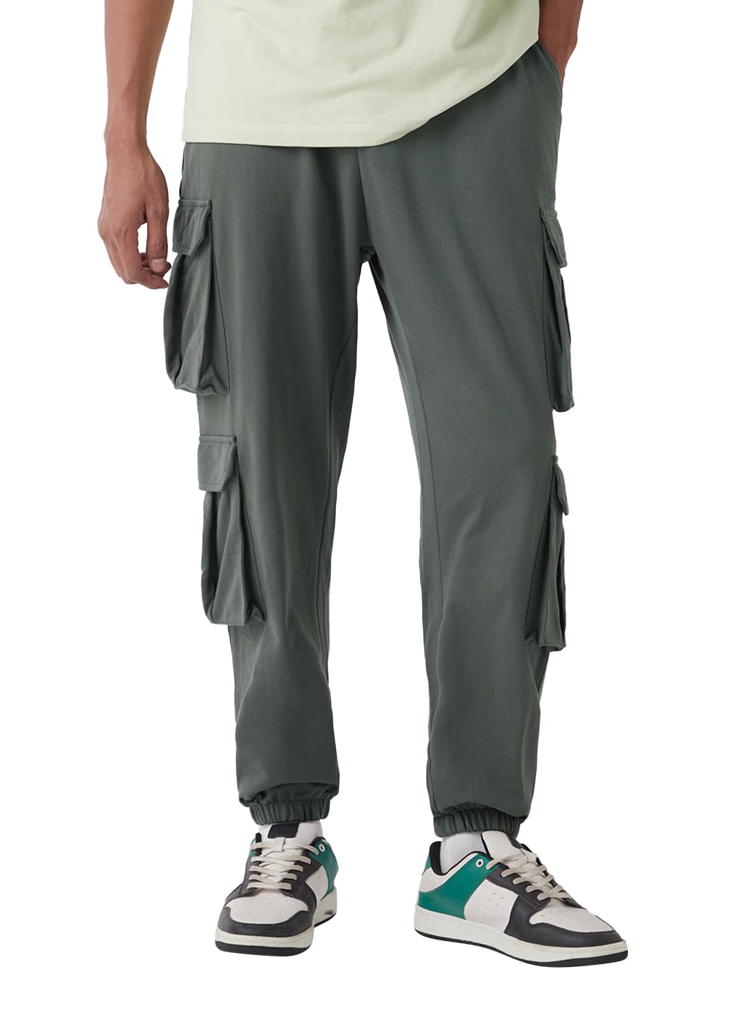 Bewakoof Mens Mid Rise Air 1.0 Solid Super Loose Fit Terry Joggers_654585_Grey_2XL
