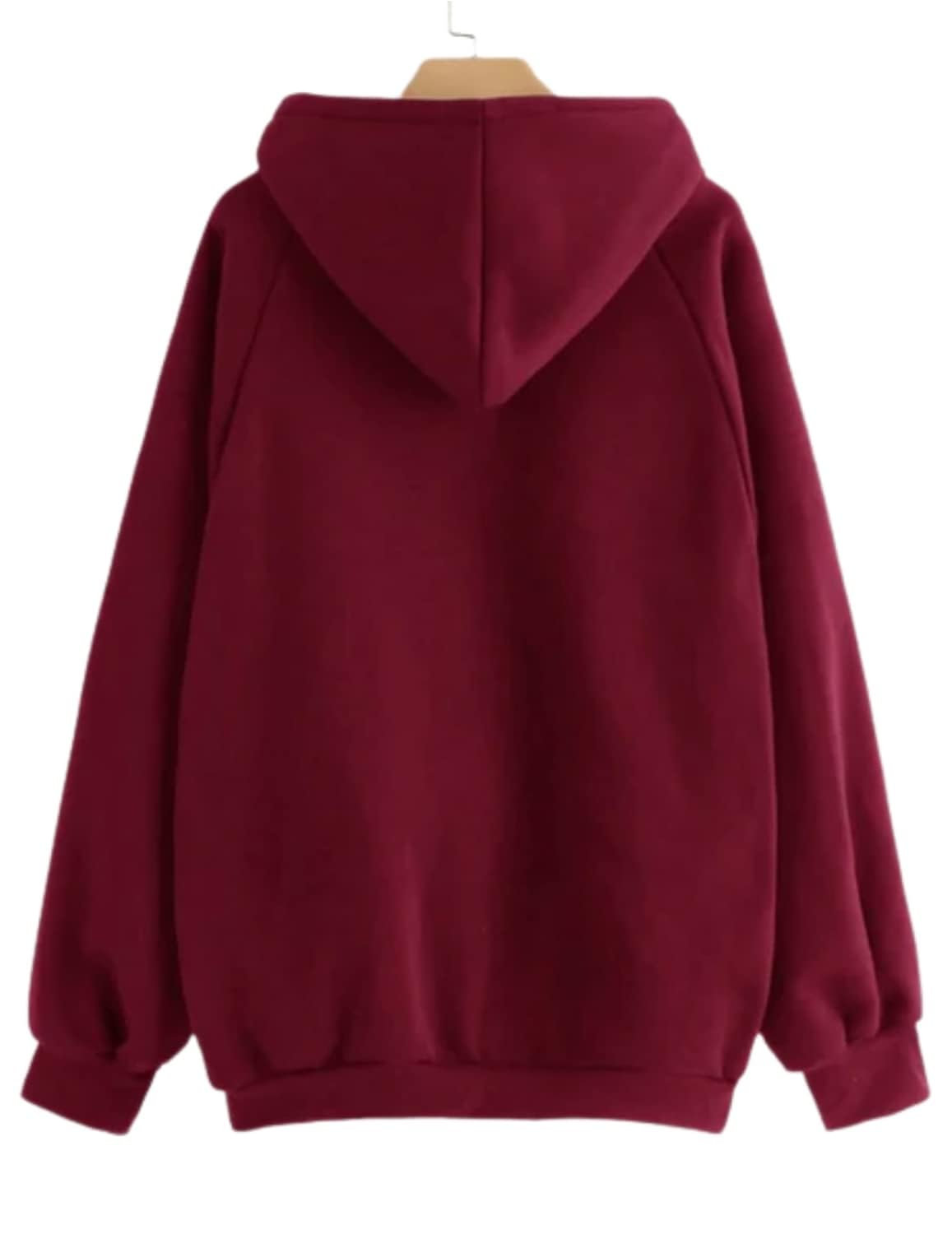 JUNEBERRY Women Sweatshirt with Hoodies, Cotton Blend Full Sleeves Jumper Women Winter Wear, Round Neck Regular Fit Long Sleeve