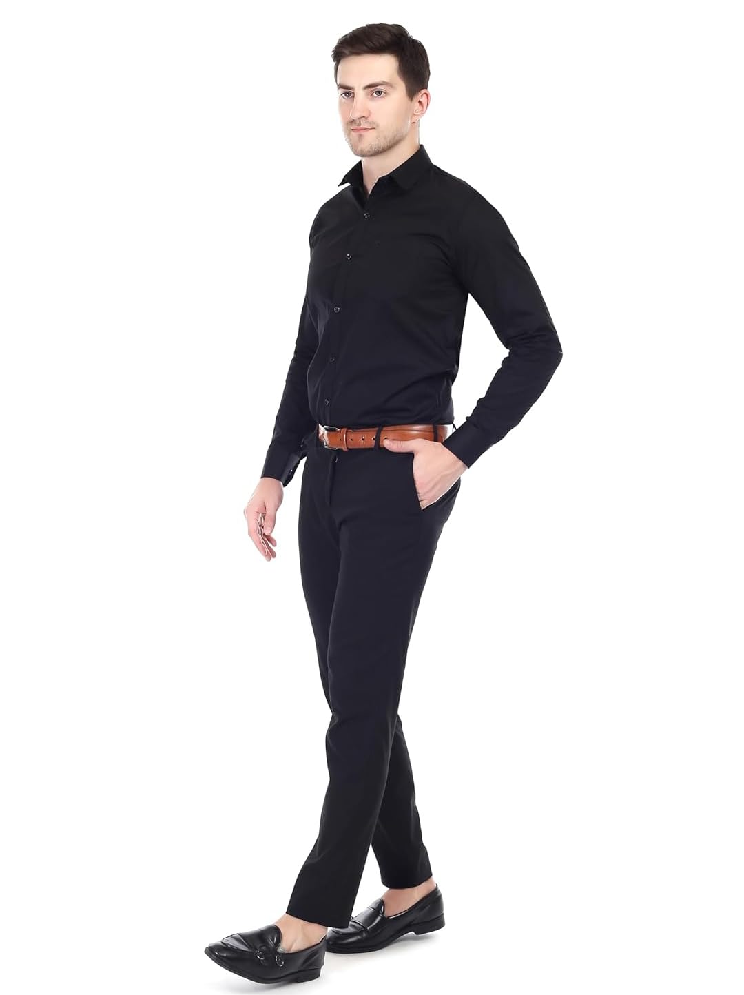 Xjarvis Ozark Cotton Solid Slim Fit Casual Shirt For Men With Pocket & Long Sleeve Button Down Shirt Collared Casual Formal Shir