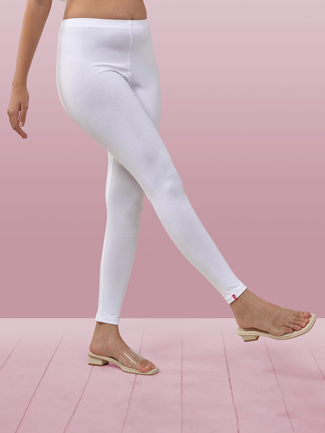 Lyra Women Solid Premium Cotton Ankle length Leggings | Mid-Waist | Fashionwear