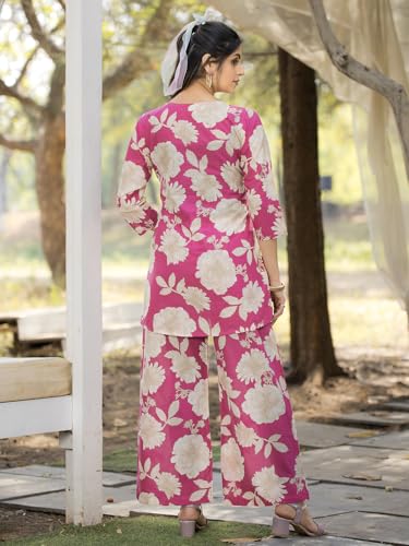 Tee Projekt Cotton Ethnic Wear Co Ord Set For Women | Travel Co Ord Set For Women Pink