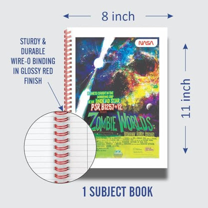 Anupam NASA 1 Subject Notebook A4, 70 GSM, 70 Sheets (140 Pages) College Ruled Spiral Subject Notebook for Work, School Supplies