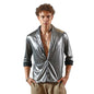 Campus Sutra MenS Antique Silver Shawl Collar Shirt | Casual Wear | Shawl Collar | Long Sleeve | Button Closure | Shirt Crafted