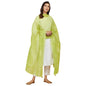 Fabindia Green Cotton Silk Chikankari Embroidered Dupatta (Free Size)