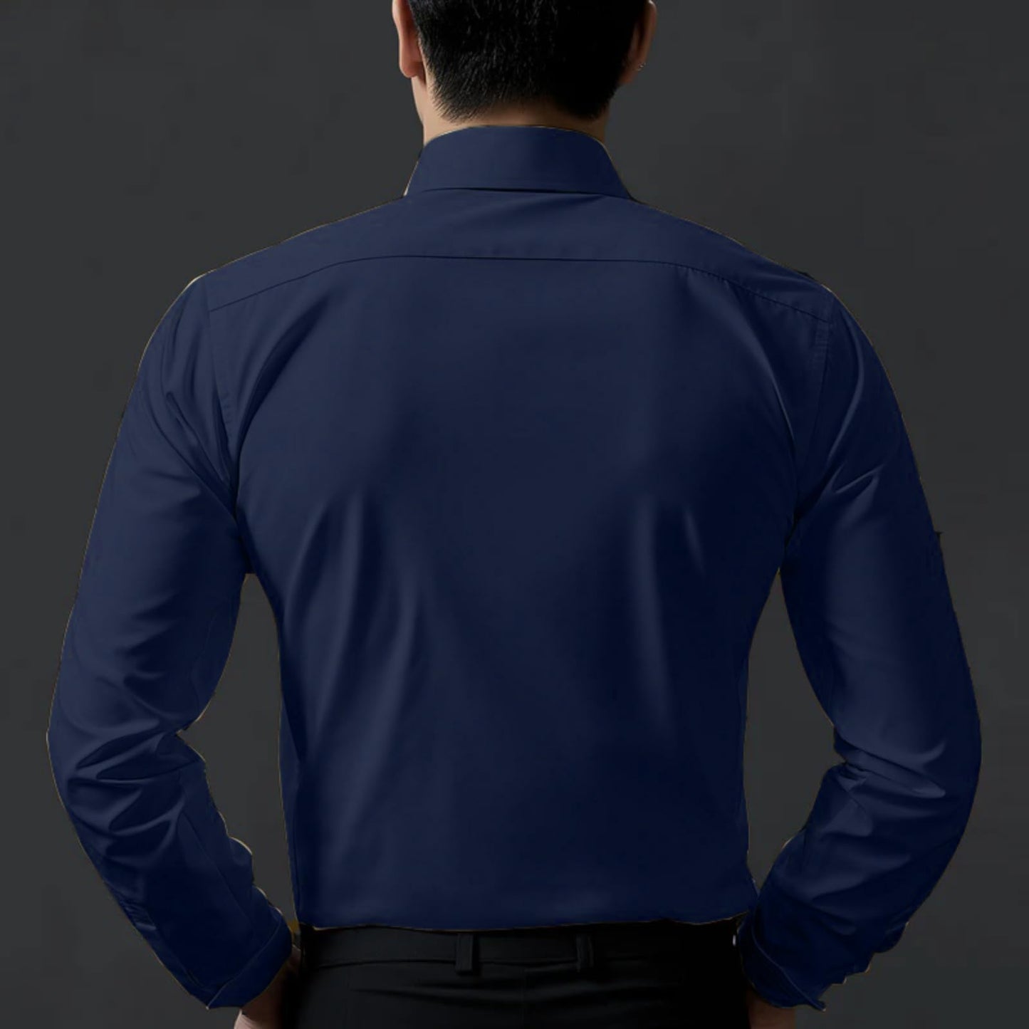 Deelmo MenS Stylish Solid Satin Casual Shirt For Men Full Sleeves| Poly Satin Silk Shirt Navy Blue