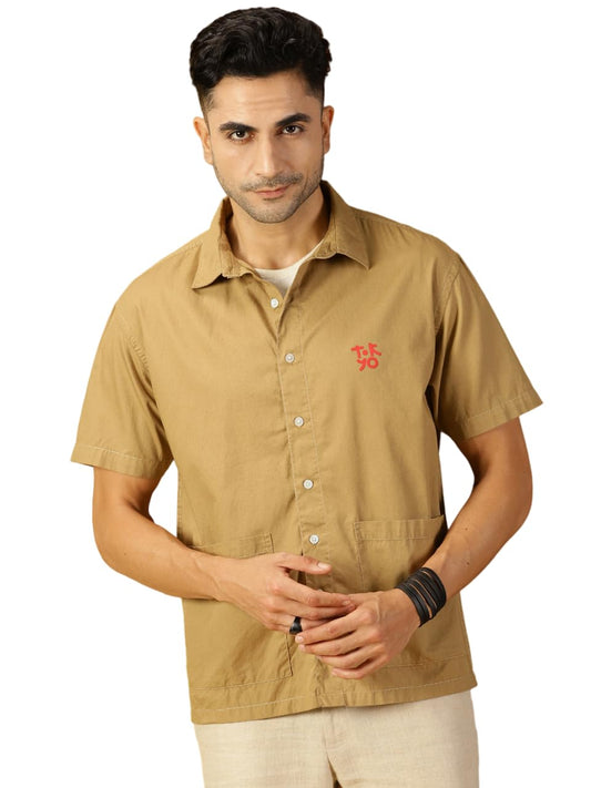 Thomas Scott Mens | Classic | Boxy Fit | Short Sleeves | Spread Collar | Solid | 2 Pockets | 100% Cotton | Casual | Shirt (TS12
