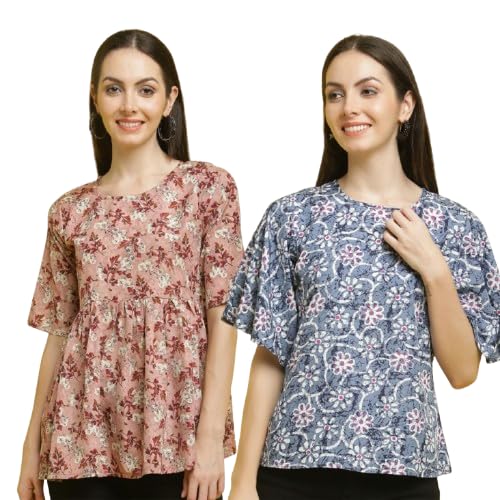Pinkmint Tops for Women ll Combo Regular Fit Girls Tops ll Casual Wear (Pack of 2)