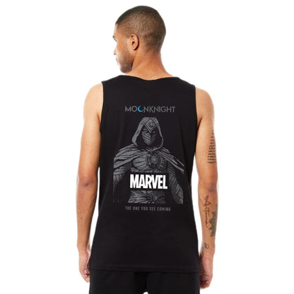 Bewakoof Men Marvels Moon Knight Graphic Print Black Sleeveless Round Neck Vest
