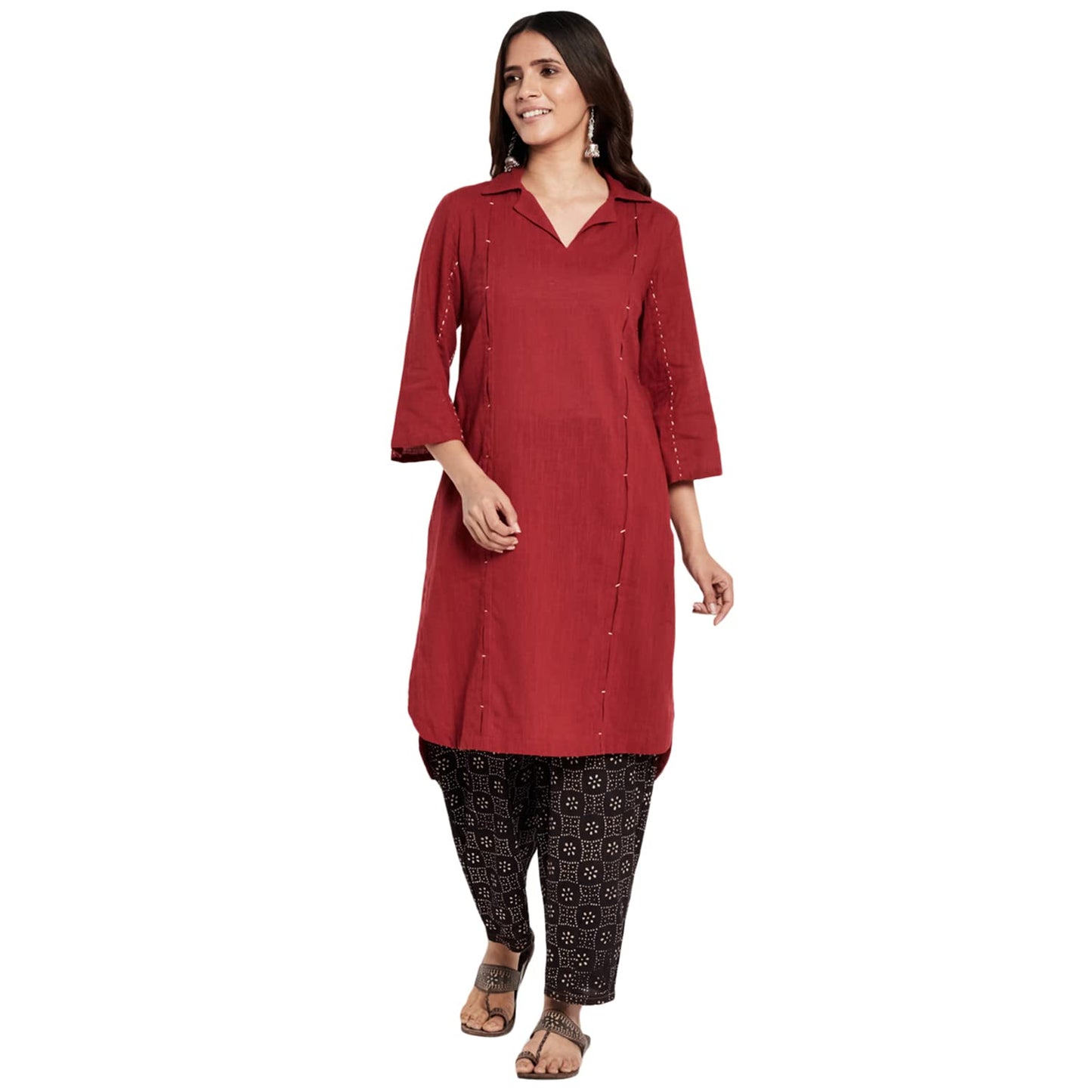 Fabindia Women Printed 2 Piece Kurta Set Cotton_M
