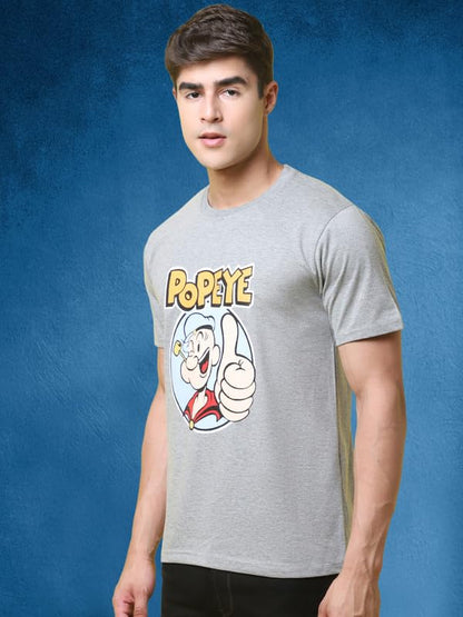Pinkmint Combo T-Shirt for Men Cotton Blend Casual Half Sleeve T-Shirt l Active wear l Regular Home T-Shirt (Pack of 2) Grey-Blu