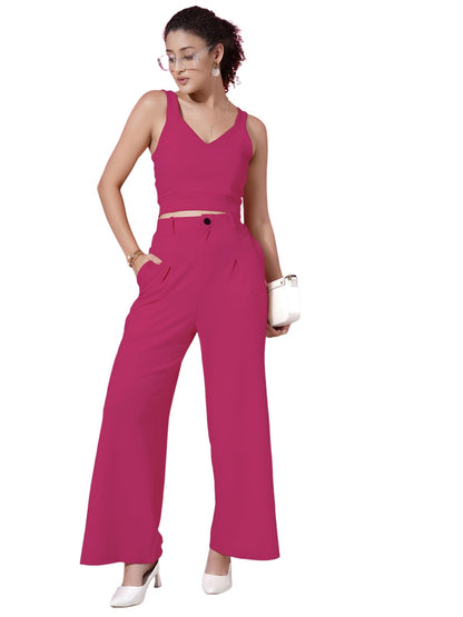 Selvia Womens Co-ords Set|Lycra Top and Trouser Set|Casual Co-ords Set for Women|Two Piece Co-ord Set|Top & Pant Set(685CTK1156