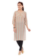 Aarika Girls Peach Colour Cotton Striped Kurti (Kurti-A-12-Peach-32)