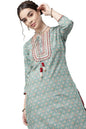 Varanga WomenS Sea Green Floral Embroidered Kurta  Ethnic, Stylish & Comfortable - Perfect For Casual & Formal Occasions (Mediu