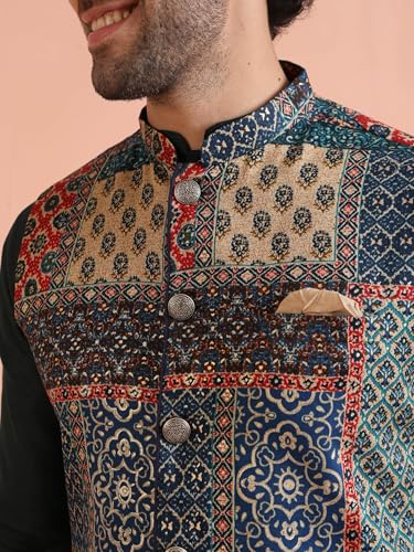 Kisah Nehru Jacket For Men  Printed Cotton Blend Modi Jacket | Ethnic & Formal Waist Coat For Weddings, Parties & Office Wear