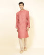 Fabindia Men's Viscose Blend Printed Comfort Fit Kurta (1028868CORAL_Coral