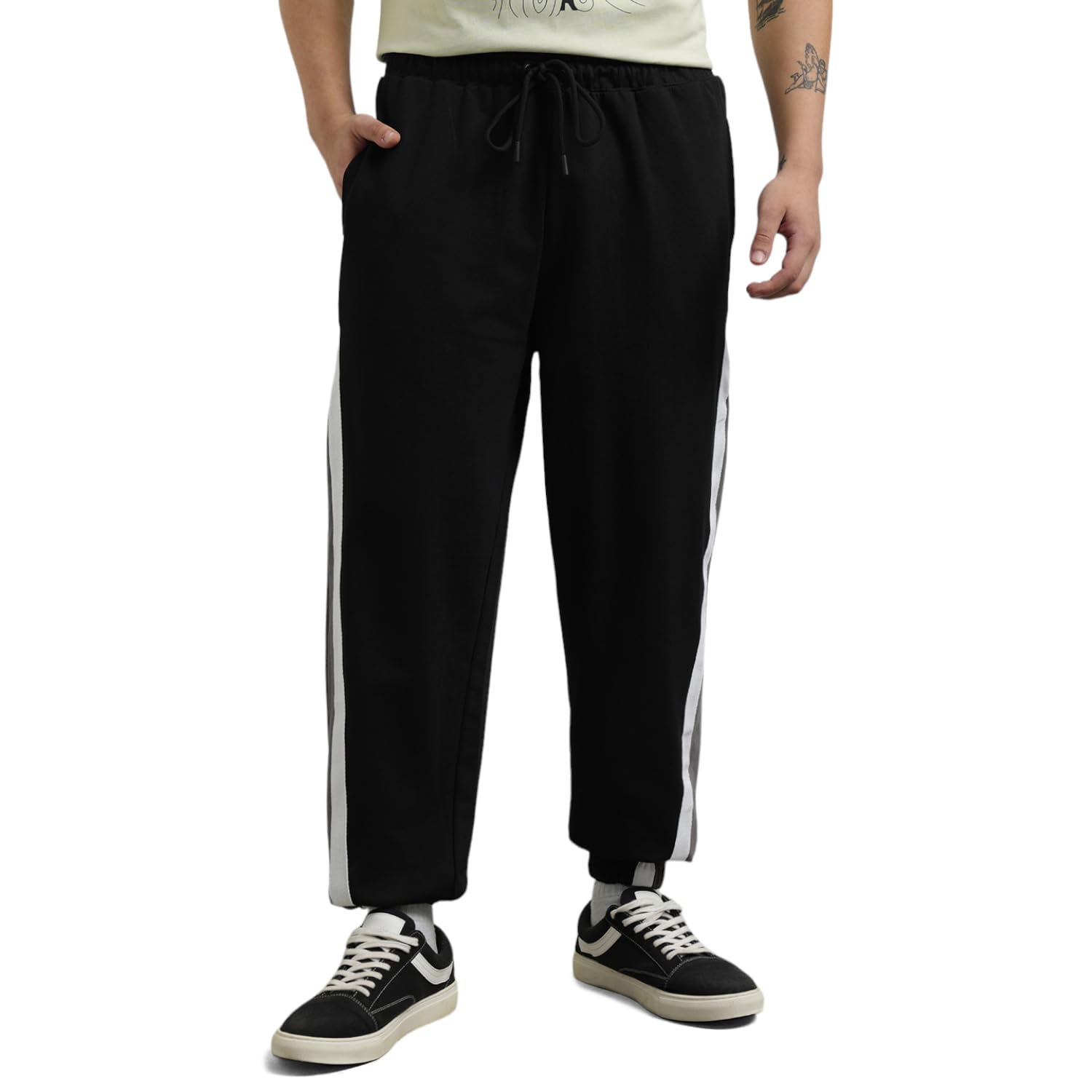 Nobero MenS Loose Sweatpants (1M-Bwjg-R0106_Black