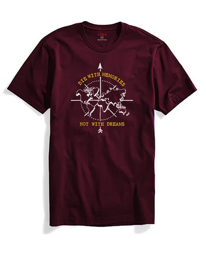 Adro Die With Memories Not With Dreams Mens Printed T-Shirt (M)