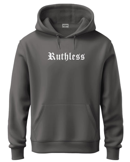 ADRO Mens Cotton Neck Hooded Sweatshirt (H24-RUTH-SG_Steel Grey